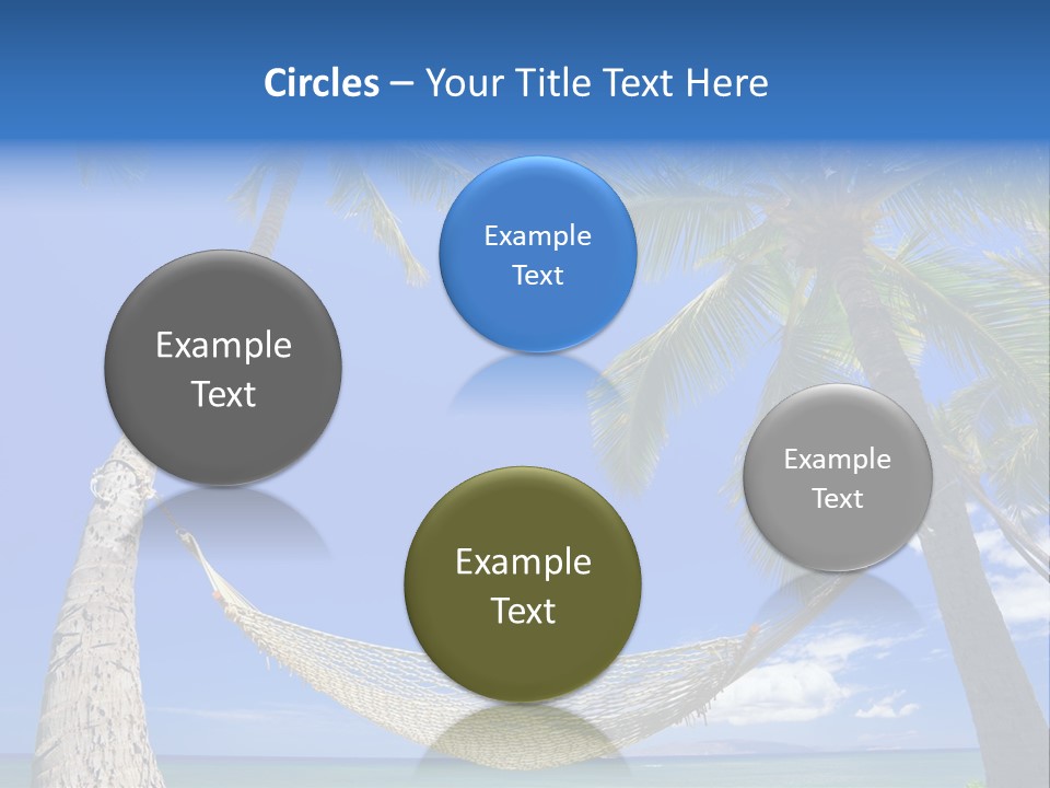 Palm Trees, Hammock, And Blue Sky, Beautiful Tropical Vacation PowerPoint Template