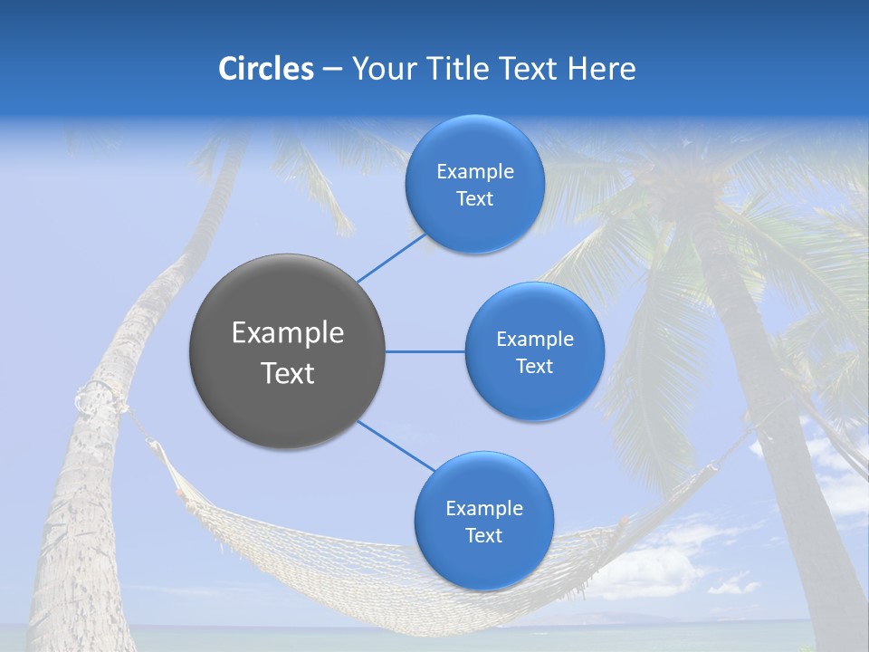 Palm Trees, Hammock, And Blue Sky, Beautiful Tropical Vacation PowerPoint Template