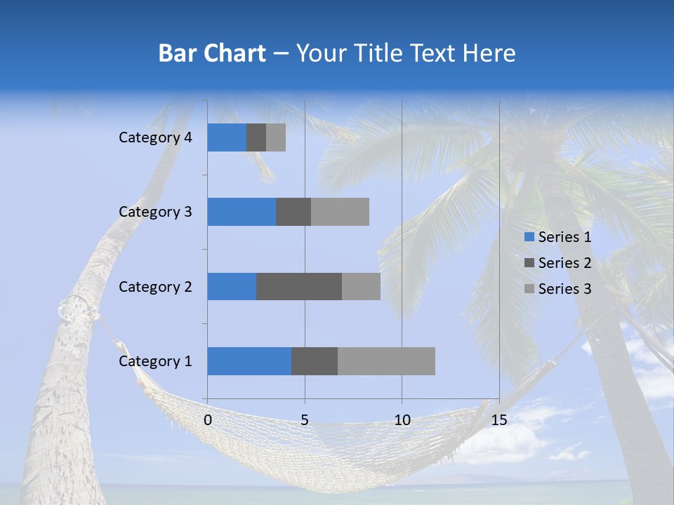 Palm Trees, Hammock, And Blue Sky, Beautiful Tropical Vacation PowerPoint Template