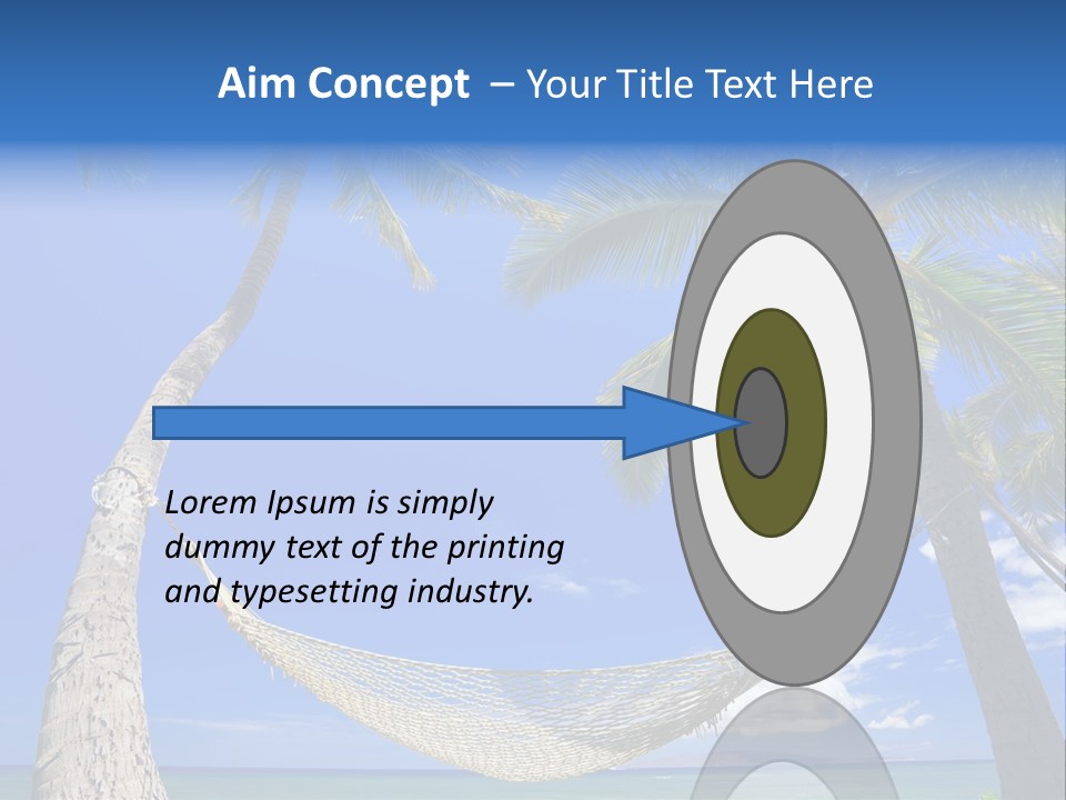 Palm Trees, Hammock, And Blue Sky, Beautiful Tropical Vacation PowerPoint Template