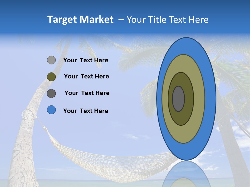 Palm Trees, Hammock, And Blue Sky, Beautiful Tropical Vacation PowerPoint Template