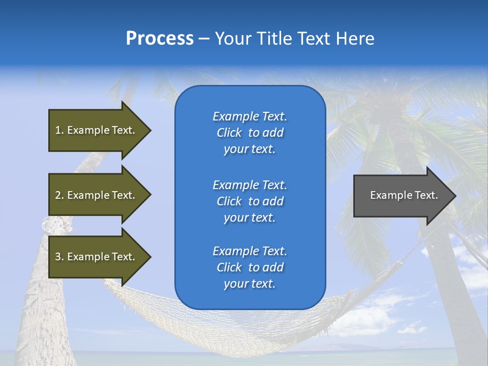 Palm Trees, Hammock, And Blue Sky, Beautiful Tropical Vacation PowerPoint Template