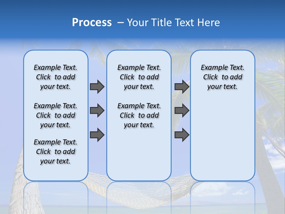 Palm Trees, Hammock, And Blue Sky, Beautiful Tropical Vacation PowerPoint Template
