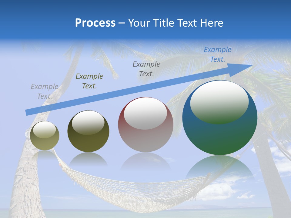 Palm Trees, Hammock, And Blue Sky, Beautiful Tropical Vacation PowerPoint Template