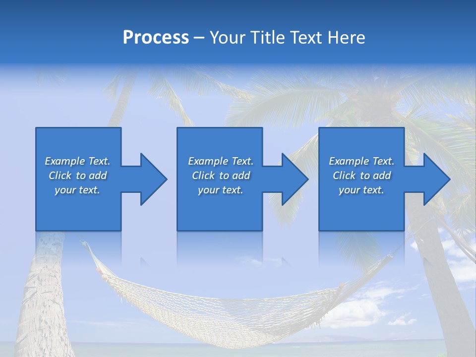 Palm Trees, Hammock, And Blue Sky, Beautiful Tropical Vacation PowerPoint Template