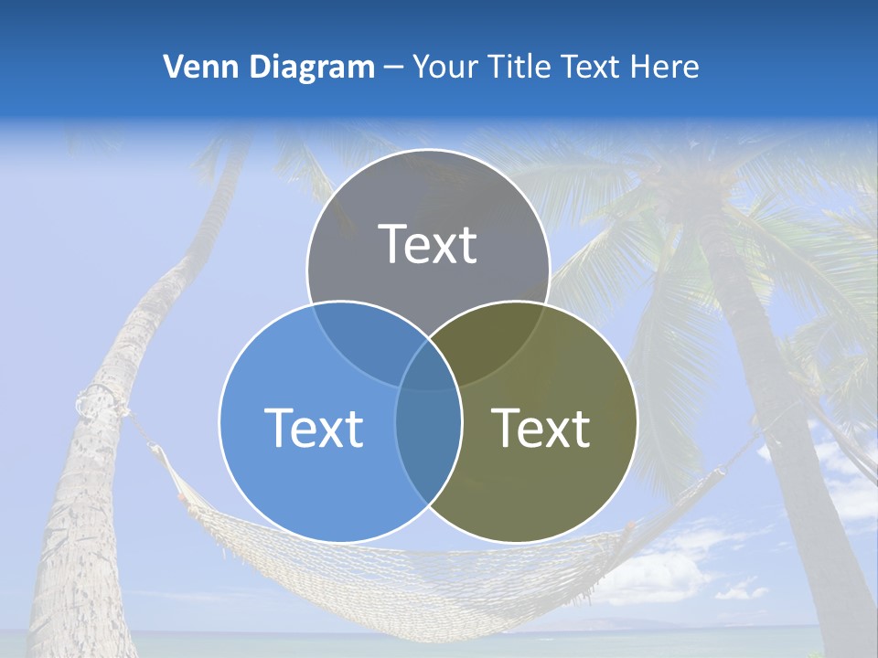 Palm Trees, Hammock, And Blue Sky, Beautiful Tropical Vacation PowerPoint Template