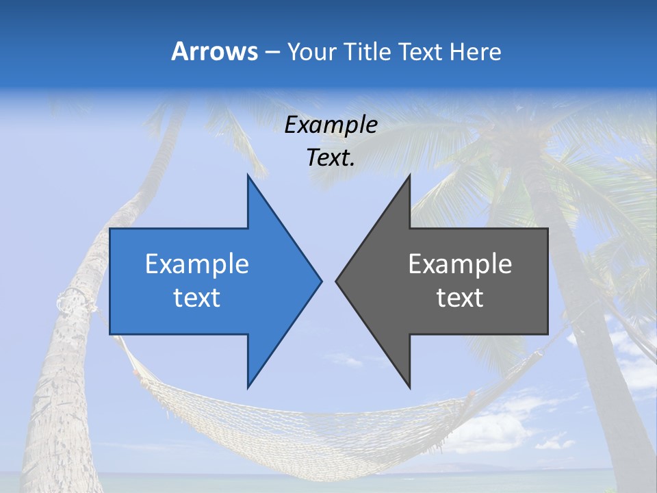 Palm Trees, Hammock, And Blue Sky, Beautiful Tropical Vacation PowerPoint Template