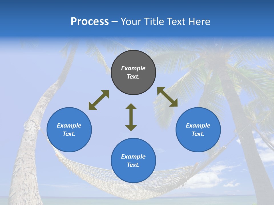 Palm Trees, Hammock, And Blue Sky, Beautiful Tropical Vacation PowerPoint Template