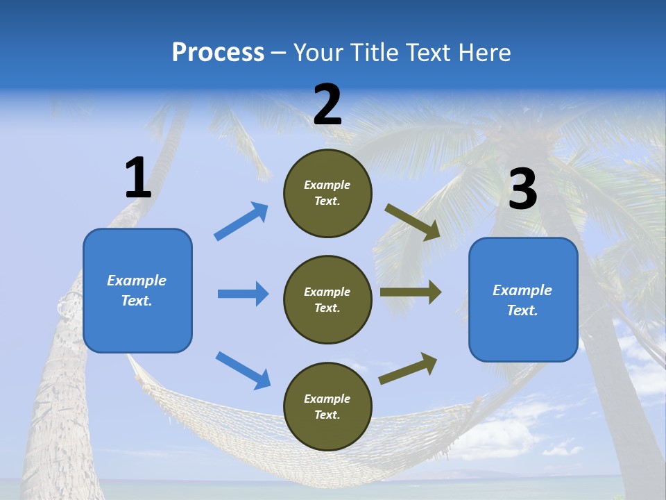 Palm Trees, Hammock, And Blue Sky, Beautiful Tropical Vacation PowerPoint Template