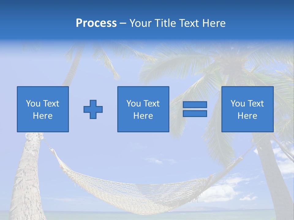 Palm Trees, Hammock, And Blue Sky, Beautiful Tropical Vacation PowerPoint Template
