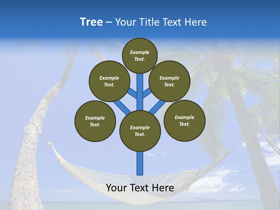 Palm Trees, Hammock, And Blue Sky, Beautiful Tropical Vacation PowerPoint Template