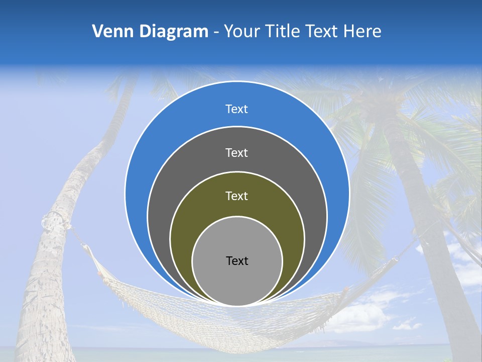 Palm Trees, Hammock, And Blue Sky, Beautiful Tropical Vacation PowerPoint Template