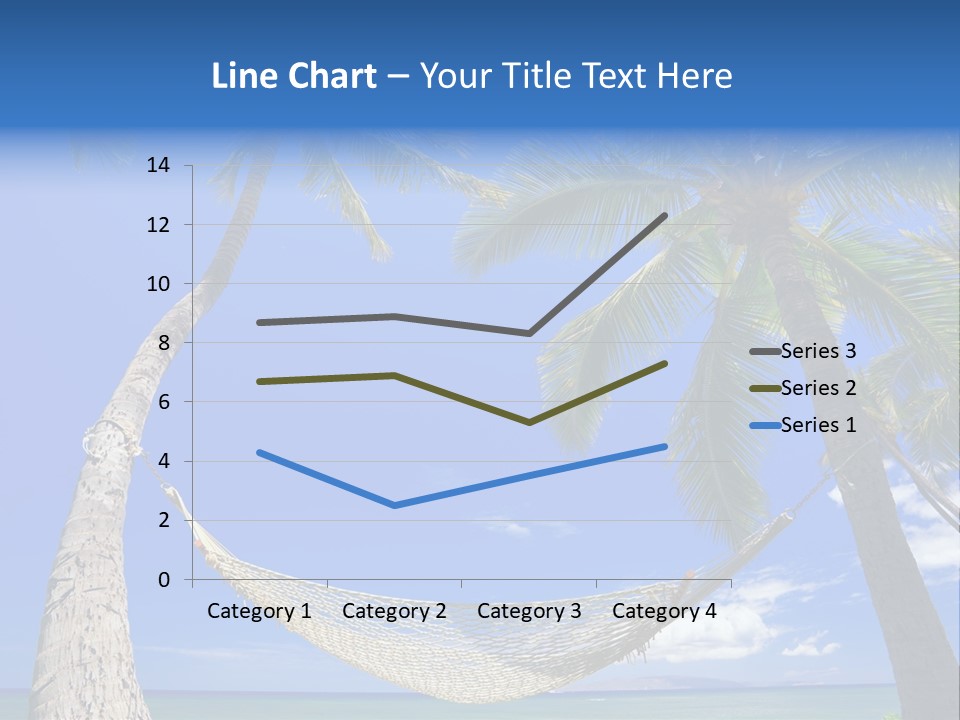 Palm Trees, Hammock, And Blue Sky, Beautiful Tropical Vacation PowerPoint Template