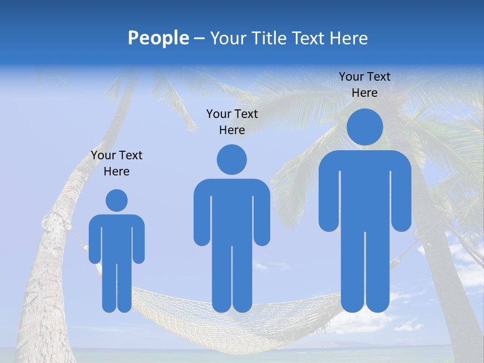 Palm Trees, Hammock, And Blue Sky, Beautiful Tropical Vacation PowerPoint Template