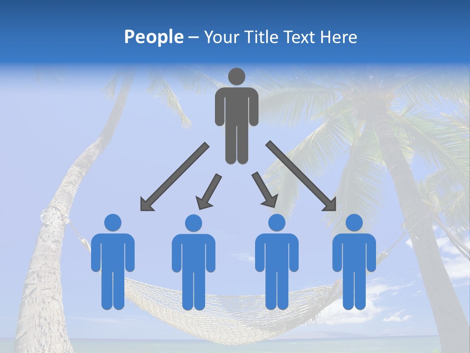 Palm Trees, Hammock, And Blue Sky, Beautiful Tropical Vacation PowerPoint Template