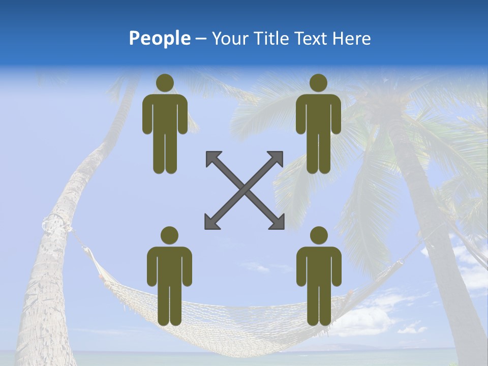 Palm Trees, Hammock, And Blue Sky, Beautiful Tropical Vacation PowerPoint Template