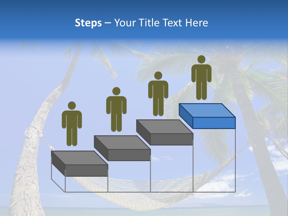 Palm Trees, Hammock, And Blue Sky, Beautiful Tropical Vacation PowerPoint Template