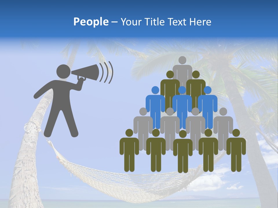 Palm Trees, Hammock, And Blue Sky, Beautiful Tropical Vacation PowerPoint Template