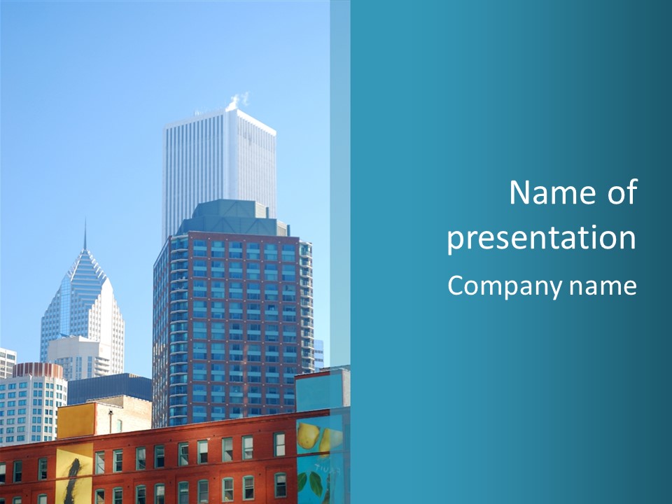 Skyscrapers In Downtown Chicago PowerPoint Template