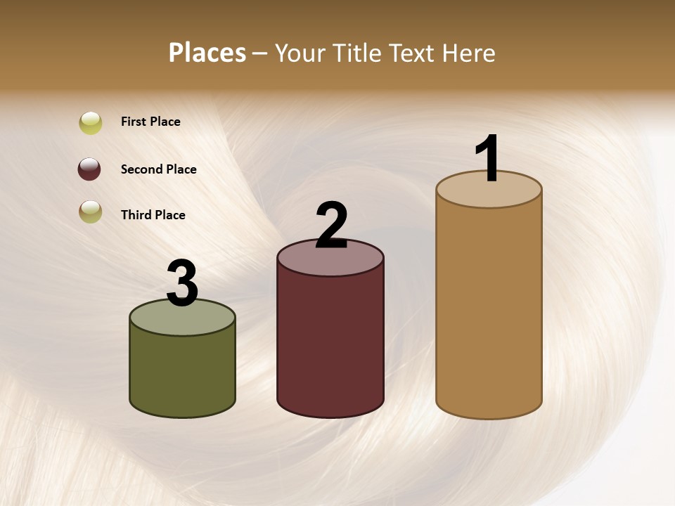 Long Blond Human Hair Close-Up PowerPoint Template