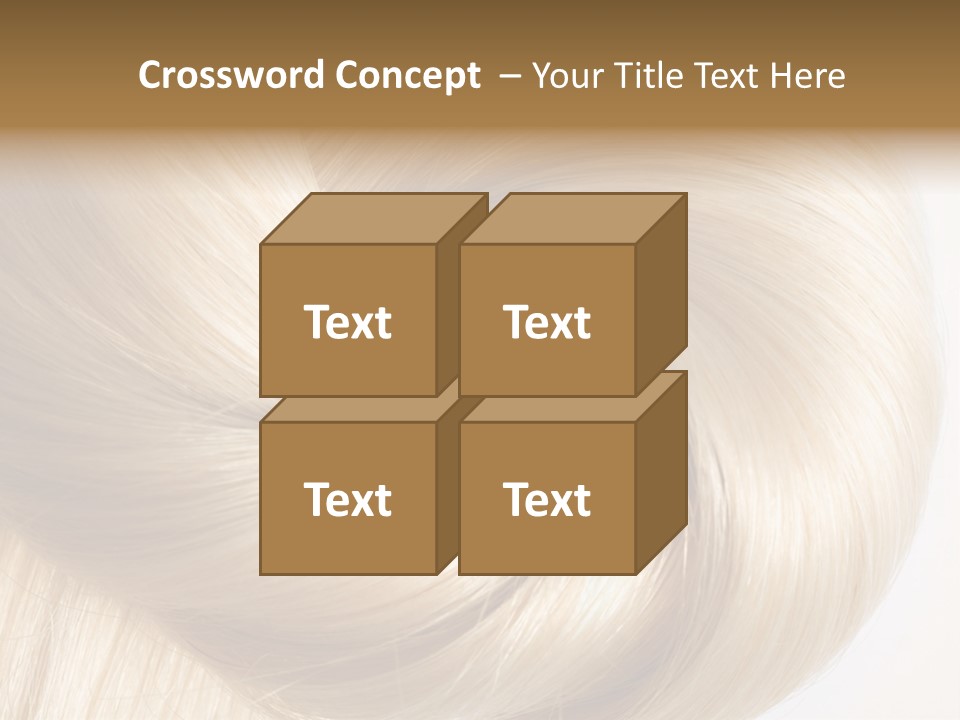 Long Blond Human Hair Close-Up PowerPoint Template