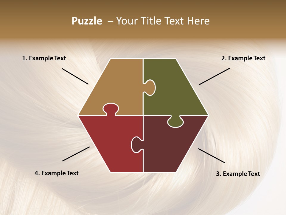 Long Blond Human Hair Close-Up PowerPoint Template
