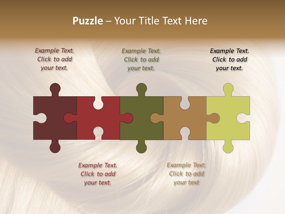 Long Blond Human Hair Close-Up PowerPoint Template