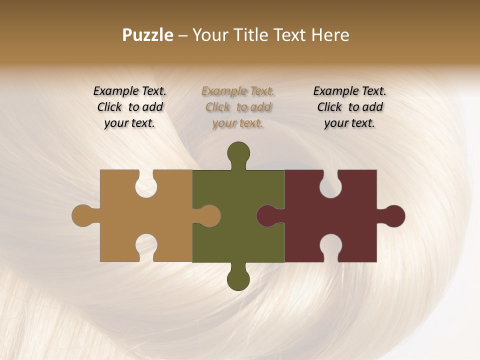 Long Blond Human Hair Close-Up PowerPoint Template