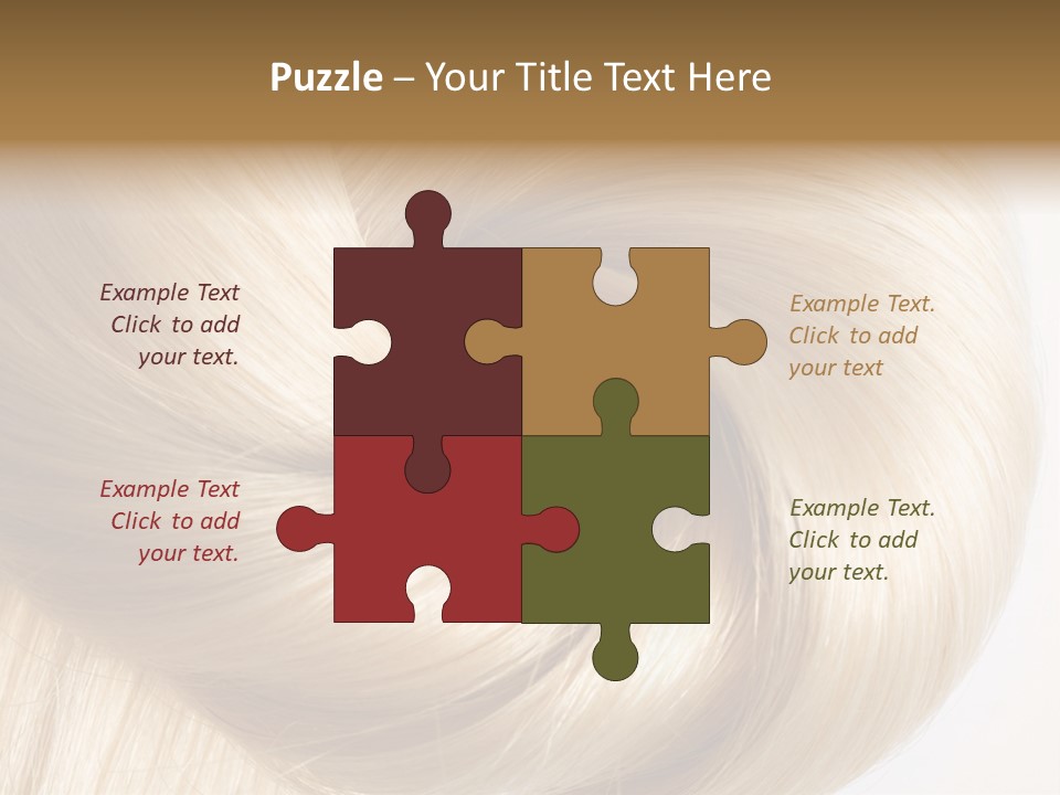 Long Blond Human Hair Close-Up PowerPoint Template