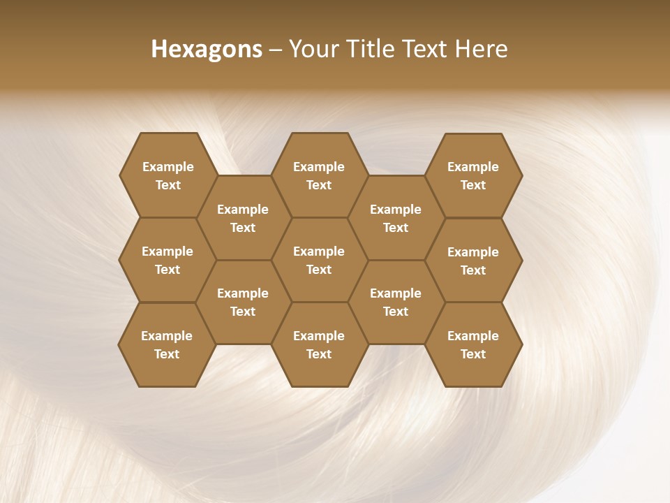 Long Blond Human Hair Close-Up PowerPoint Template