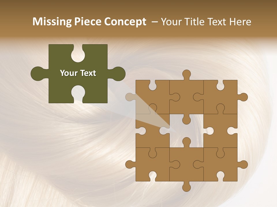 Long Blond Human Hair Close-Up PowerPoint Template