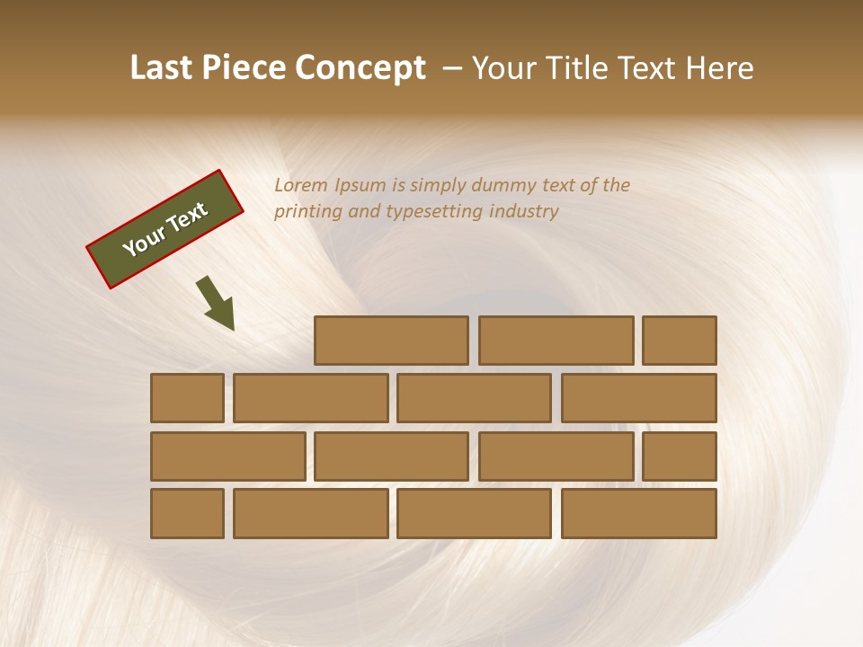 Long Blond Human Hair Close-Up PowerPoint Template