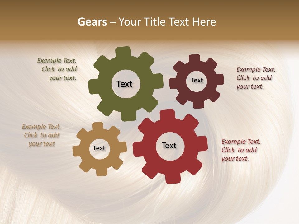 Long Blond Human Hair Close-Up PowerPoint Template