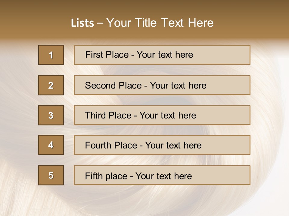 Long Blond Human Hair Close-Up PowerPoint Template