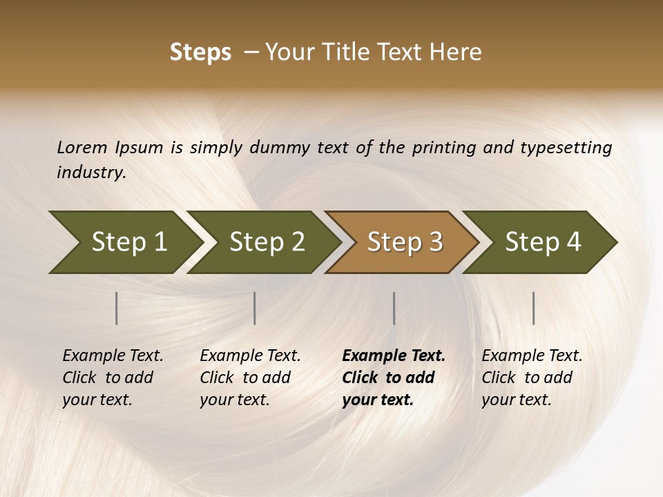 Long Blond Human Hair Close-Up PowerPoint Template