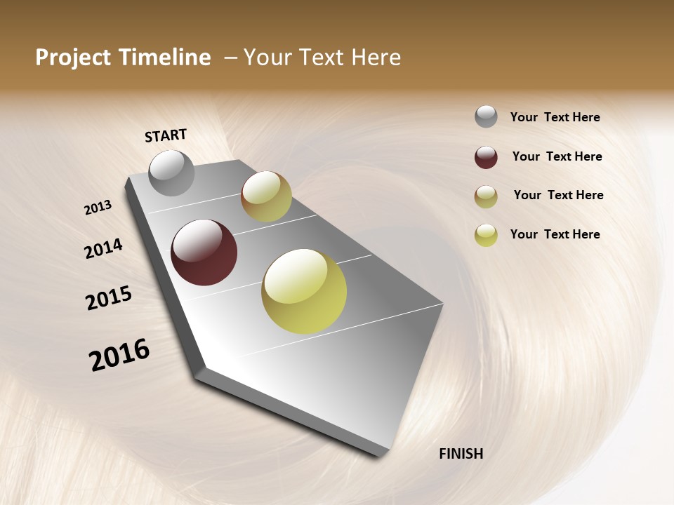 Long Blond Human Hair Close-Up PowerPoint Template