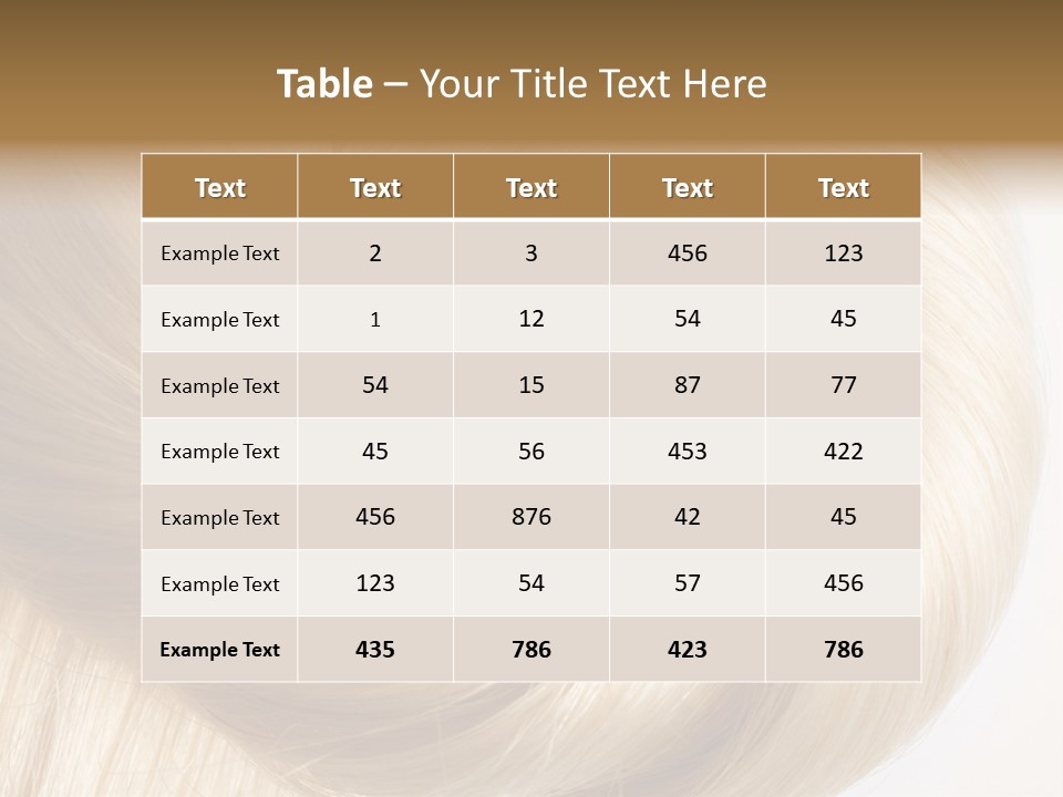 Long Blond Human Hair Close-Up PowerPoint Template