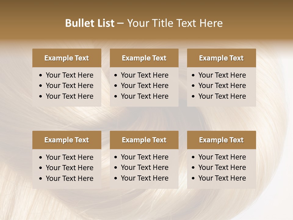 Long Blond Human Hair Close-Up PowerPoint Template