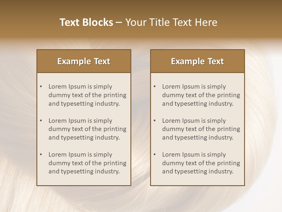 Long Blond Human Hair Close-Up PowerPoint Template
