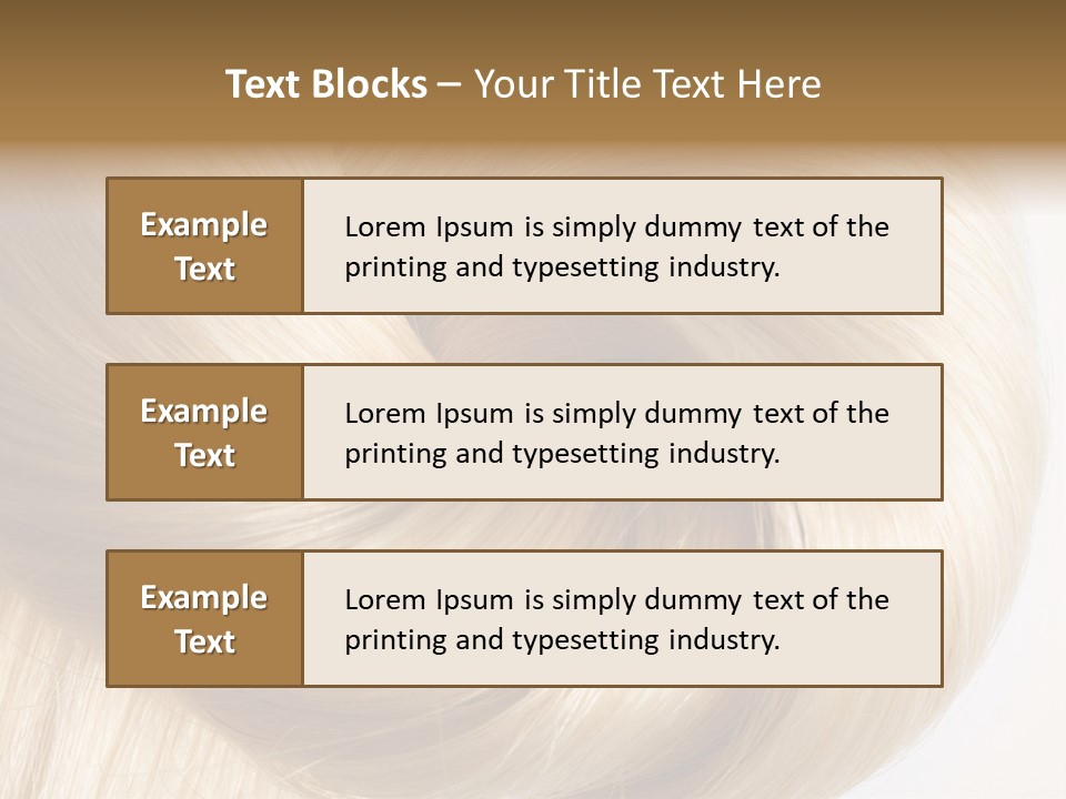 Long Blond Human Hair Close-Up PowerPoint Template