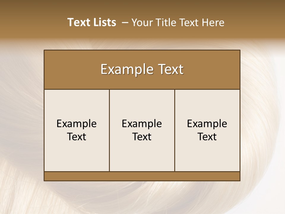 Long Blond Human Hair Close-Up PowerPoint Template