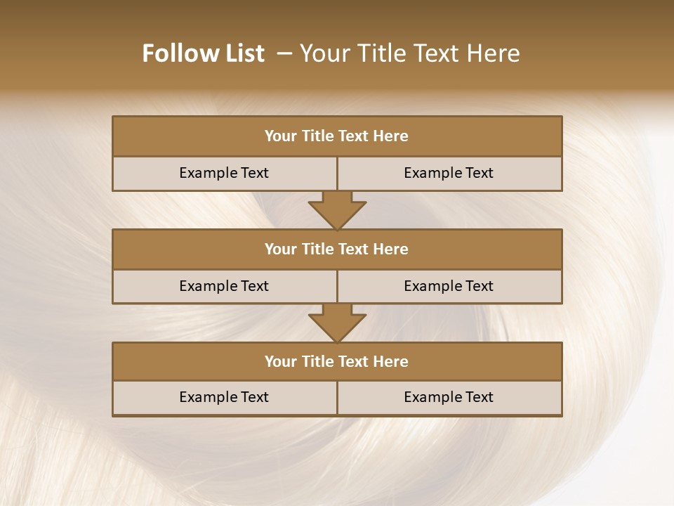 Long Blond Human Hair Close-Up PowerPoint Template