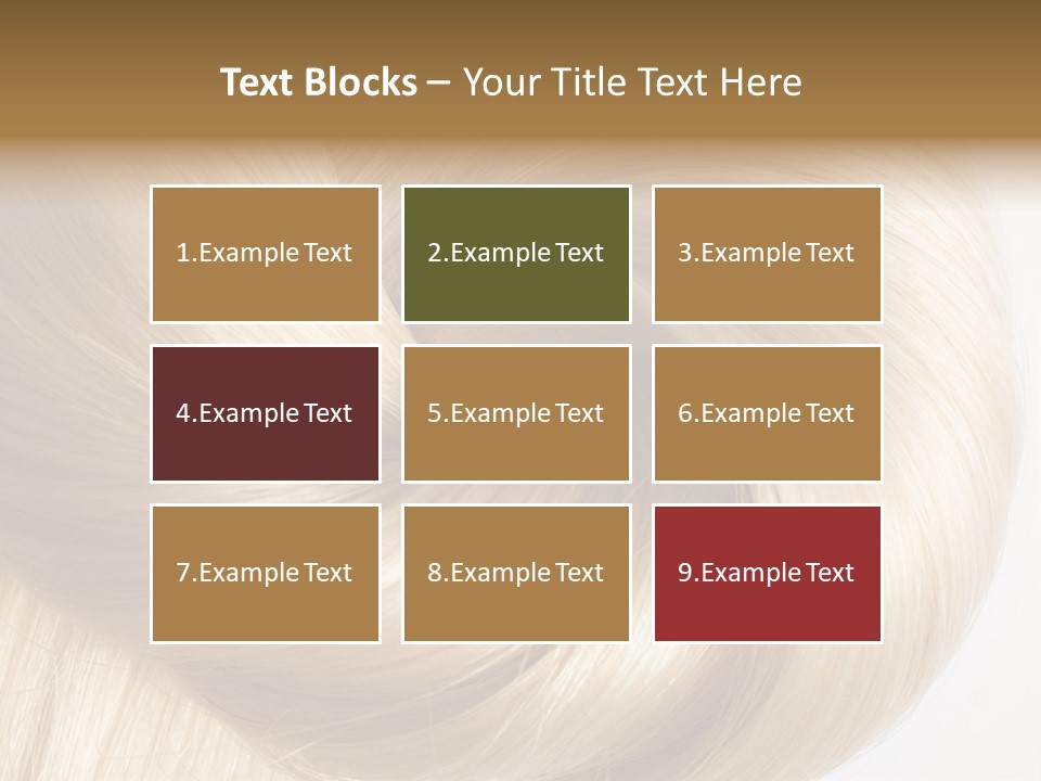 Long Blond Human Hair Close-Up PowerPoint Template