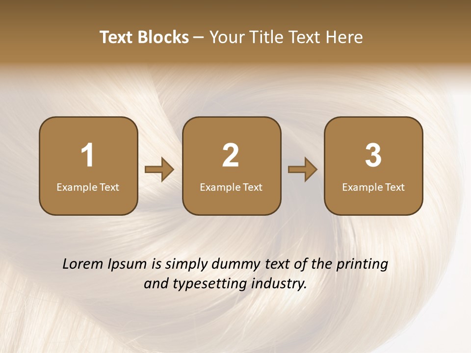 Long Blond Human Hair Close-Up PowerPoint Template