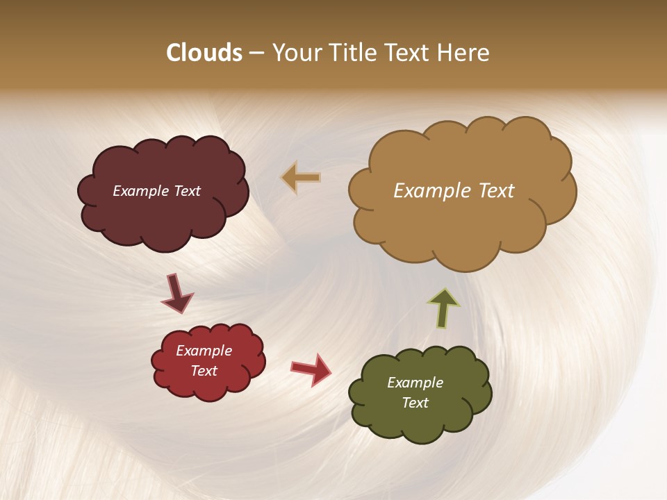 Long Blond Human Hair Close-Up PowerPoint Template