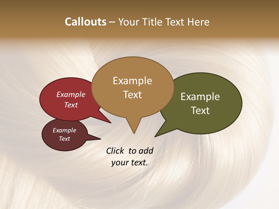 Long Blond Human Hair Close-Up PowerPoint Template