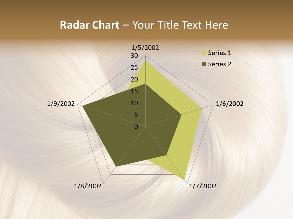 Long Blond Human Hair Close-Up PowerPoint Template