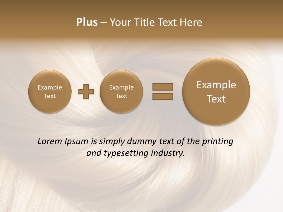 Long Blond Human Hair Close-Up PowerPoint Template