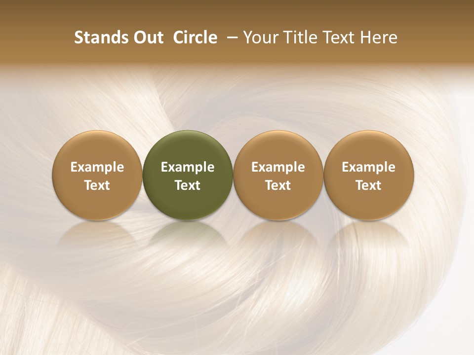 Long Blond Human Hair Close-Up PowerPoint Template