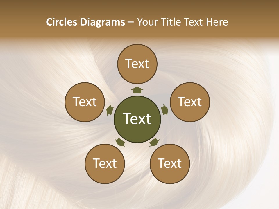 Long Blond Human Hair Close-Up PowerPoint Template